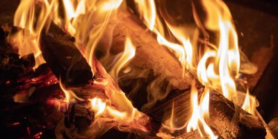 a close up of a fire oven